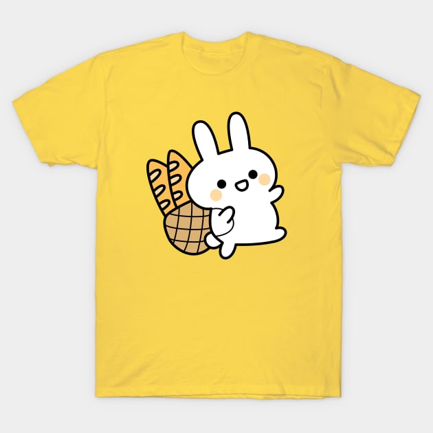 Miki the bunny with bread T-Shirt by Robot Dance Battle